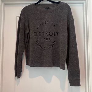 Topshop Vintage Style Detroit Crewneck Sweatshirt - Size Small